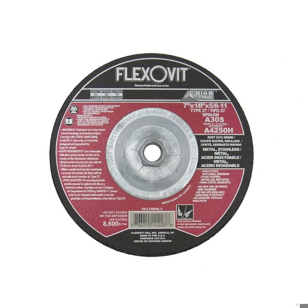 Flexovit DEPRESSED CENTER COMBINATION WHEEL A4250H